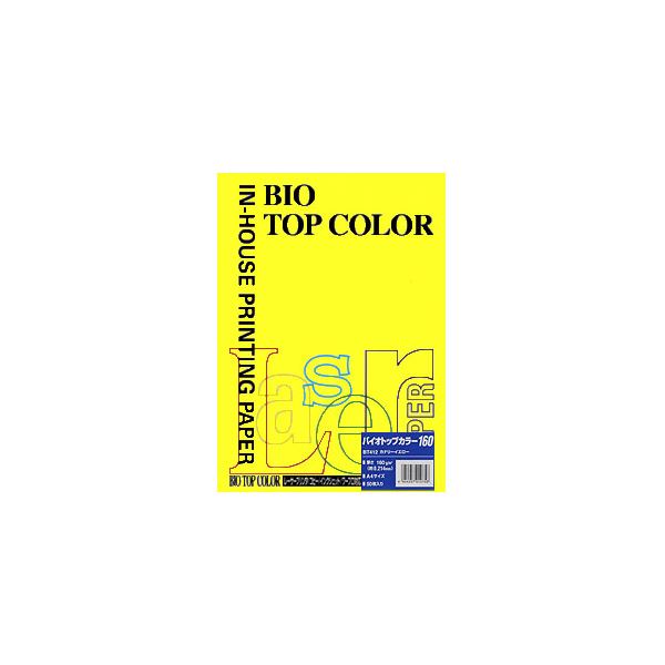 伊東屋 バイオトップカラー A4判 50枚入 160g / m2 BT412 カナリーイエロー 【×3セット】 【 セット販売 まとめ買い 割引 】 プリンター OA プリンタ用紙