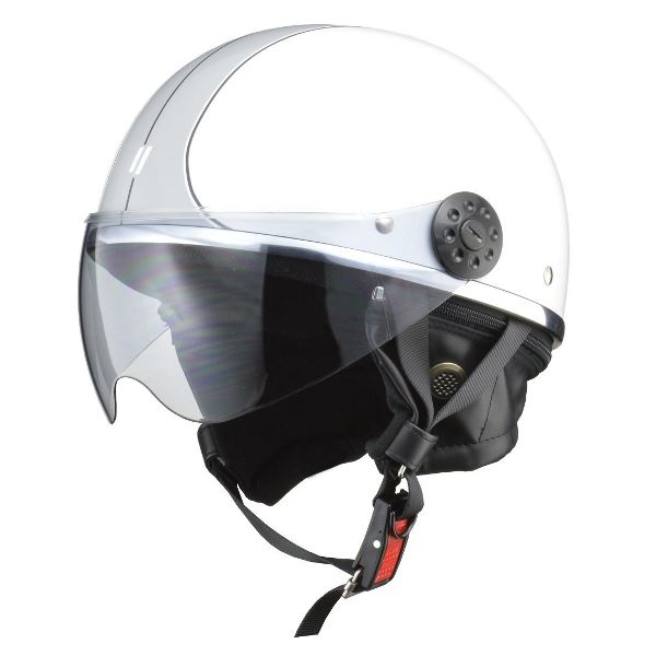 リード工業 (LEAD) ハーフシールド付ハーフヘルメット O-ONE WH / SV フリー バイク用品 ヘルメット