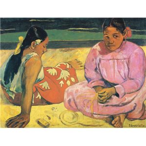 世界の名画シリーズ、プリハード複製画 ポール・ゴーギャン作 「タヒチの女(浜辺にて)」額縁付【代引不可】|開店20周年 世田谷家具インテリア