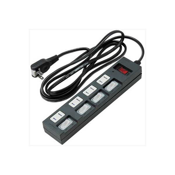 YAZAWA 個別集中スイッチ付節電タップ Y02BKS452BK【×2セット】 【 セット販売 まとめ買い 割引 】 パソコン 電源タップ タップ