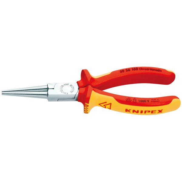 KNIPEX クニペックス 3036-160 絶縁 ロングノーズプライヤー 1000V 工具 ツール DIY 作業工具 道具 プライヤー 工事 DIY 工具 作業 建築