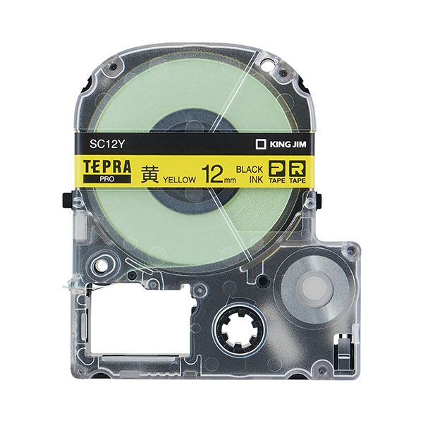 KING JIM キングジム テプラ PRO テープカートリッジ パステル 12mm 黄 / 黒文字 SC12Y 1個 【×5セット】 【 セット販売 まとめ買い 割引 オフィス 文房具 文具 業務用 オフィス用品 】 文具 オフィス用品 ラベルシール プリンタ