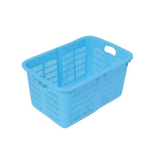 【10個セット】プラスケット / 網目ボックス 【No.500 金具付き】 ブルー スタッキング金具使用時：段積み可 【 セット販売 まとめ買い 割引 】 収納用品