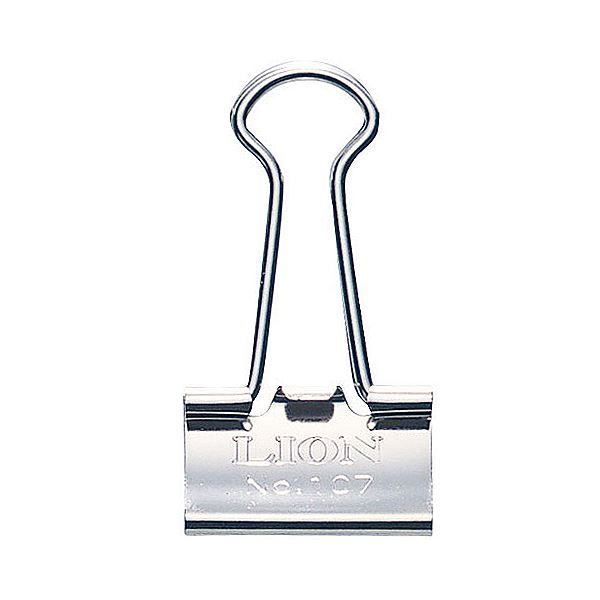 LION ライオン事務器 バインダークリップ ニッケルメッキ 小 口幅19mm No.107N 1箱（10個） 【×30セット】 【 セット販売 まとめ買い 割引 オフィス 文房具 文具 業務用 オフィス用品 】 文具 オフィス用品 クリップ