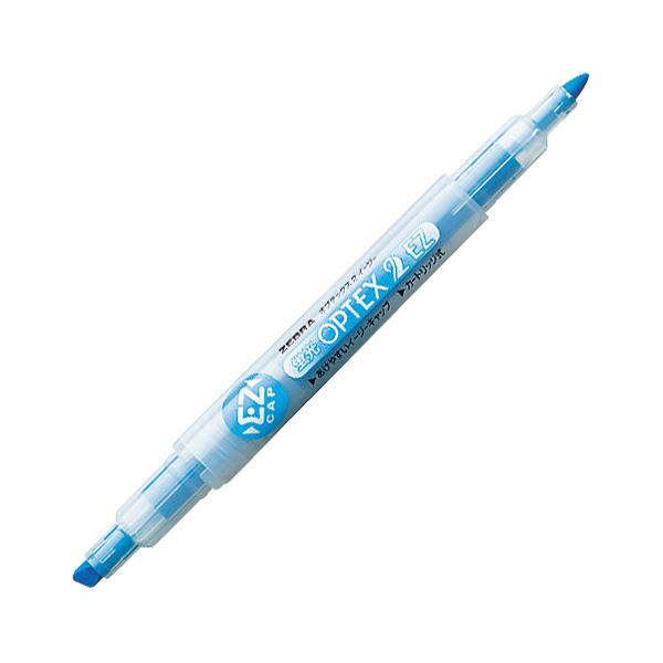 ゼブラ 蛍光オプテックス 太細両用 2-EZ 青 【×50セット】 【 セット販売 まとめ買い 割引 オフィス 文房具 文具 業務用 オフィス用品 】 文具 オフィス用品 ペン ボールペン