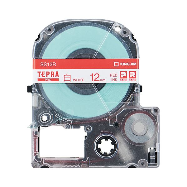 【第一人者体育館 事務備品 KING JIM 文具 執務室備品 文具】 テプラ PRO 磁気テープ薬莢 12粍 白 / 赤文字記号 SS12R 1個 【×１０仕掛ける】 【 まとめ買い お買い得 御役目用 割り引き 執務室備品 文房具 事務備品】 付け札判子・印刷工