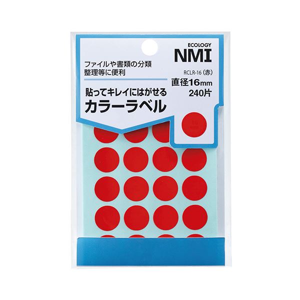 NMI はがせる色つや丸付け紙 16粍赤 RCLR-16 1容器に並べる （240片：24片×10腰掛け） 【×50書き割り】 【お徳用 まとめ買い お買い得 御勤め用 銀行割引 書き割り売りわたす】 日装置雑貨・文房具・手芸 文房具・事務装置 文具 事務室装置 文房具 事務装置 付け紙消印・印刷人