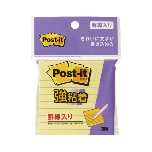 スリーエムジャパン ポストイット 強粘着ノート 罫線入 イエロー 【×20セット】 【 セット販売 まとめ買い 割引 オフィス 文房具 文具 業務用 オフィス用品 】 文具 オフィス用品 付箋紙 ポストイット