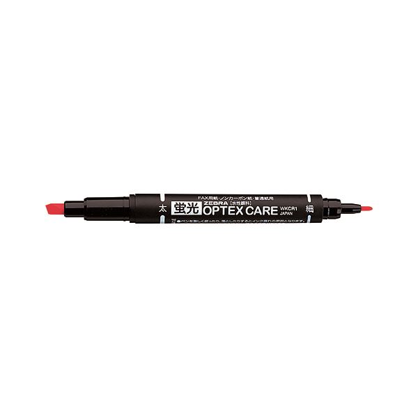 ゼブラ 蛍光オプテックス ・ ケア 細字 / 太字 赤 【×50セット】 【 セット販売 まとめ買い 割引 オフィス 文房具 文具 業務用 オフィス用品 】 文具 オフィス用品 ペン ボールペン