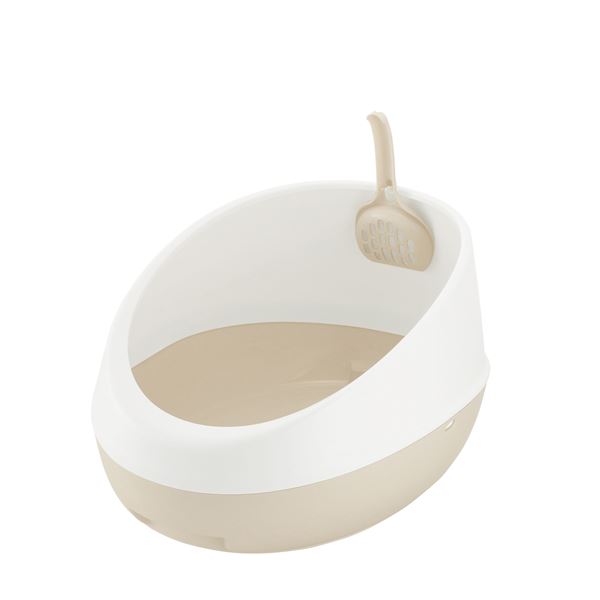 ラプレ ネコトイレ ハーフカバー ホワイト (ペット用品) (×2セット） 【 セット販売 まとめ買い 割引 】 ペット 猫 トイレ用品