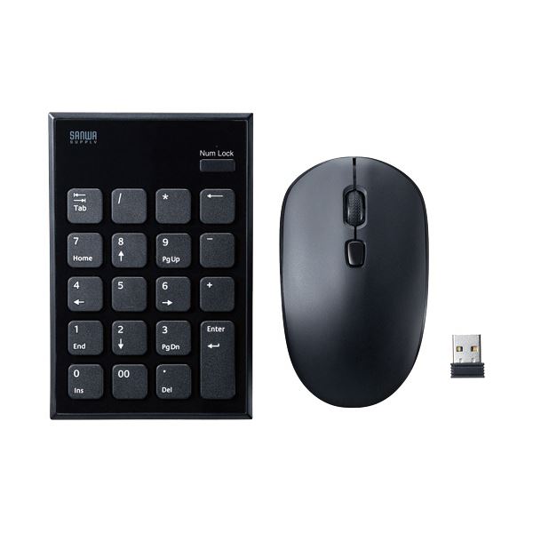 サンワサプライ 静音ワイヤレステンキーマウスセット NT-WL23SETBK 1セットパソコン キーボード テンキー