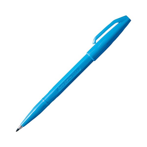 ぺんてる 水性サインペン 空色 S520-SD 1セット（10本） 【×10セット】 【 セット販売 まとめ買い 割引 オフィス 文房具 文具 業務用 オフィス用品 】 文具 オフィス用品 ペン ボールペン