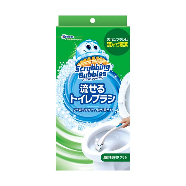 ジョンソン スクラビングバブルシャット 流せるトイレブラシ 本体 ブラシ4本付 1個 【×10セット】 【 セット販売 まとめ買い 割引 】