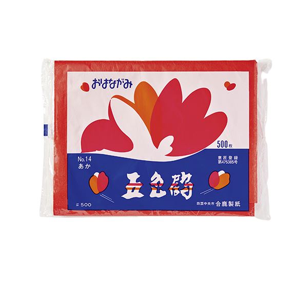 ゴークラ お花紙五色鶴 500枚入 赤 【×10セット】 【 セット販売 まとめ買い 割引 】
