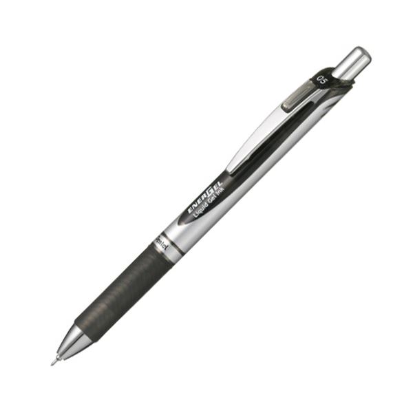 ぺんてる ゲルインクボールペン ノック式エナージェル 0.5mm 黒 (軸色 シルバー) BLN75Z-A 1本 【×50セット】 【 セット販売 まとめ買い 割引 オフィス 文房具 文具 業務用 オフィス用品 】 文具 オフィス用品 ペン ボールペン