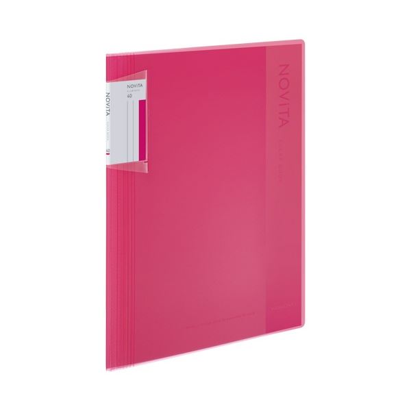 KOKUYO コクヨ クリヤーブック(ノビータ)固定式 A4タテ 40ポケット 背幅8～50mm ピンク ラ-NV40P 1冊 【×20セット】 【 セット販売 まとめ買い 割引 オフィス 文房具 文具 業務用 オフィス用品 】 文具 オフィス用品 ファイル クリアケース クリアファイル