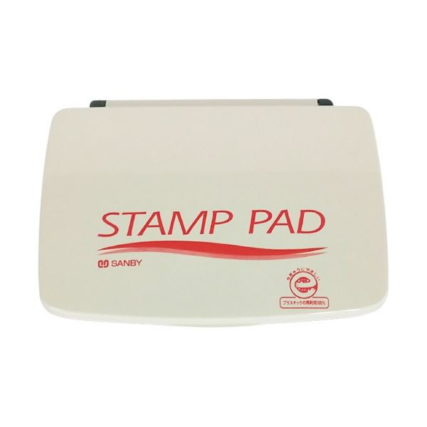 サンビー スタンプ台 顔料系 中型 赤 SA-21 1個 【×10セット】 【 セット販売 まとめ買い 割引 オフィス 文房具 文具 業務用 オフィス用品 】 文具 オフィス用品 印鑑 スタンプ 朱肉