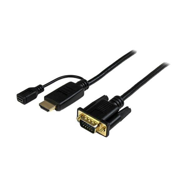 StarTech.com HDMI-VGAアクティブ変換ケーブルアダプタ3M スリーエム 1920×1200 / 1080p HDMI（オス）-アナログRGBHD2VGAMM10 1本 【×3セット】 【 セット販売 まとめ買い 割引 】 パソコン ケーブル ケーブルカバー