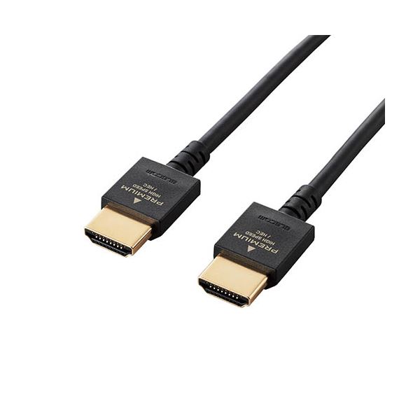 ELECOM エレコム HDMIケーブル / Premium / やわらか / 1.0m / ブラック DH-HDP14EY10BK パソコン ケーブル ケーブルカバー