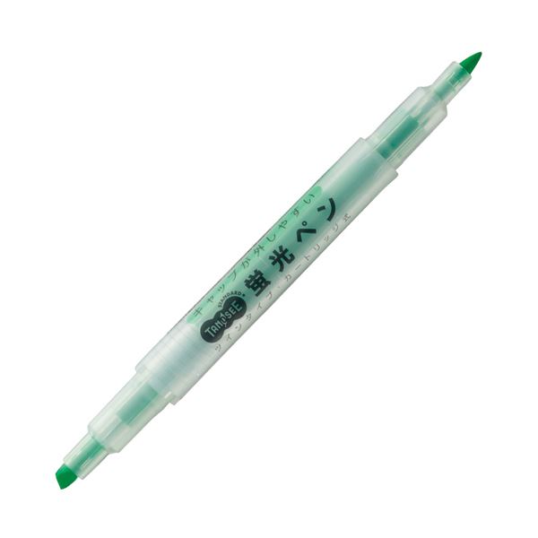 TANOSEE タノシー（大塚商会) キャップが外しやすい蛍光ペン ツイン 緑×10本 【×10セット】 【 セット販売 まとめ買い 割引 オフィス 文房具 文具 業務用 オフィス用品 】 文具 オフィス用品 ペン ボールペン