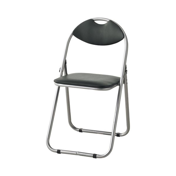 折りたたみパイプチェア ブラック 1脚 【×5セット】 【 セット販売 まとめ買い 割引 】 インテリア 家具 オフィス家具 事務用チェア 折りたたみチェア
