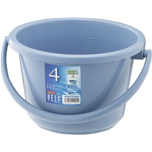 【20個セット】 広口 バケツ / ばけつ 【容量：4L ブルー】 リス ベルク 〔掃除用品 日用品 生活用品〕 【 セット販売 まとめ買い 割引 】 掃除用品