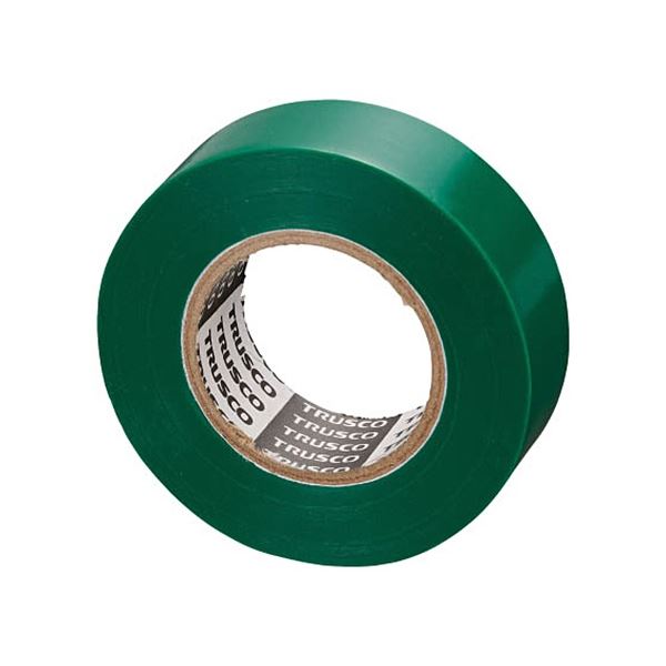 TRUSCO 脱鉛タイプ ビニールテープ 幅19mm×長さ10m グリーン GJ-2110 1パック(10巻) 【×10セット】 【 セット販売 まとめ買い 割引 オフィス 文房具 文具 業務用 オフィス用品 】 文具 オフィス用品 テープ 接着用具