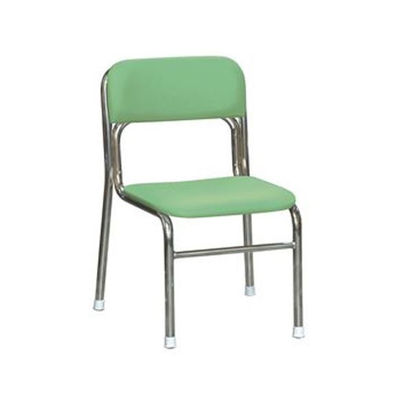 スタッキングチェア 幅45cm グリーン×クロムメッキ 重さ4.3kg 軽量 日本製 防汚 スチール 完成品 1脚販売 リビング 在宅ワーク インテリア 家具 椅子 スタッキングチェア