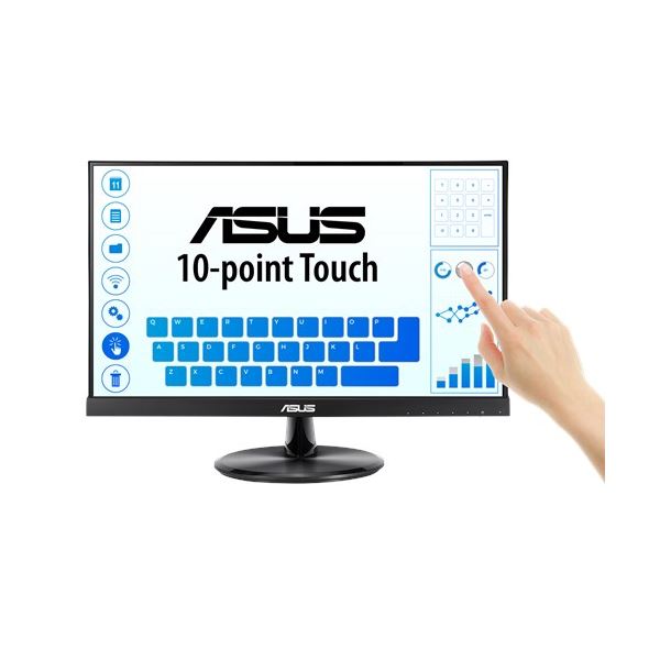 ASUS TeK 21.5型ワイド 10点マルチタッチ液晶ディスプレイ （1920×1080 / IPS / グレア / フリッカーフリー技術搭載 / 硬度7Hガラス採用HDMI ・ VGA ・ USB2.0 / 3年保証 / ブラック） VT229H VT229Hパソコン 液晶モニター