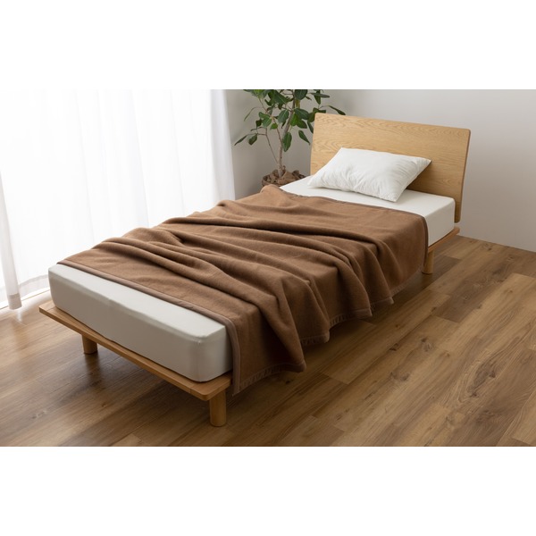 毛布 寝具 セミダブル 約160×210cm ブラウン キャメル100％ 毛羽部分 日本製 NIKKE×Niceday ベッドルーム 寝室 寝具 毛布