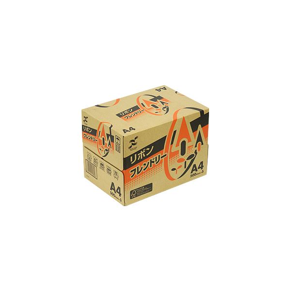 日本製紙 リボンフレンドリー A4RBNF-A4 1セット(2500枚:500枚×5冊)【×3セット】 【 セット販売 まとめ買い 割引 】 プリンター OA プリンタ用紙