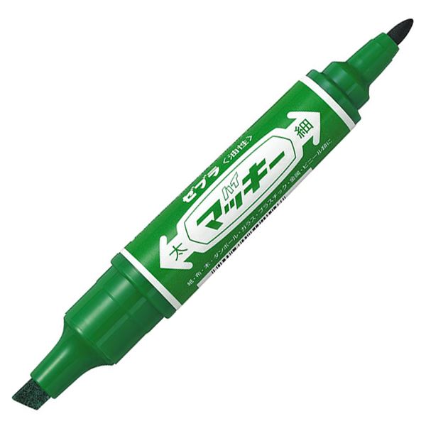 ゼブラ 油性マーカー ハイマッキー角芯太字+丸芯細字 緑 MO-150-MC-G 1本 【×50セット】 【 セット販売 まとめ買い 割引 オフィス 文房具 文具 業務用 オフィス用品 】 文具 オフィス用品 ペン ボールペン