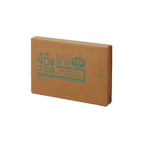 クラフトマン 45Lゴミ袋 透明 ボックス入 100枚【×3セット】 【 セット販売 まとめ買い 割引 】 ビニール袋