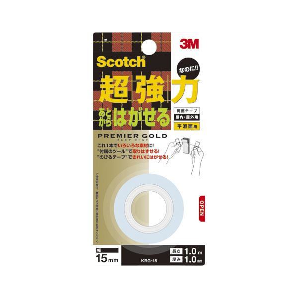スリーエムジャパン スコッチ 両面テープ プレミアゴールド15mm×1m 【×10セット】 【 セット販売 まとめ買い 割引 オフィス 文房具 文具 業務用 オフィス用品 】 文具 オフィス用品 テープ 接着用具