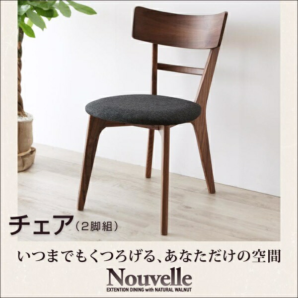 天然木ウォールナット Nouvelle ヌーベル ダイニングチェア 2脚組 椅子単品 椅子 1人掛け椅子 1人掛けチェア イス・チェア チェアー