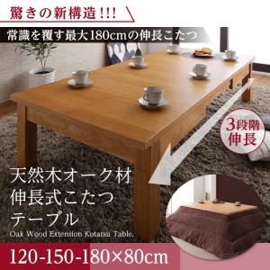 【 北欧表現スタイル 北欧目論む 】 生まれながら木オーク材材取りひろげる式こたつ早見表 矩形(80×120～180糎)