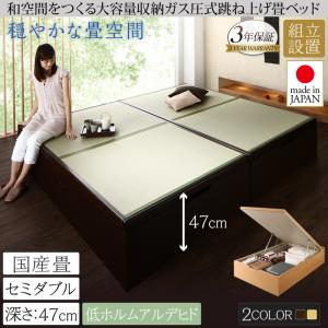 【組立設置ｻｰﾋﾞｽ付】 畳ベッド ベッド 和室向けベッド 布団敷き 敷布団 抗菌 畳 い草 国産畳 セミダブル セミダブルベッド 【深さ: グランド】 セミダブルベッド セミダブル 畳ベッド 畳 和室