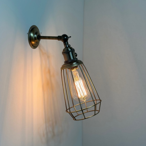 楽天市場】ガラスブラケットランプ可動式アンティーク色壁付け照明 