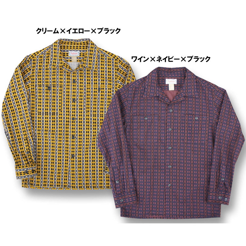 全国どこでも 送料無料 ！！ 秋冬新作！！ 【CUSHMAN】プリントフランネルオープンシャツ 【クッシュマン】メンズ＆レディース 長袖シャツ　アメカジ　25525