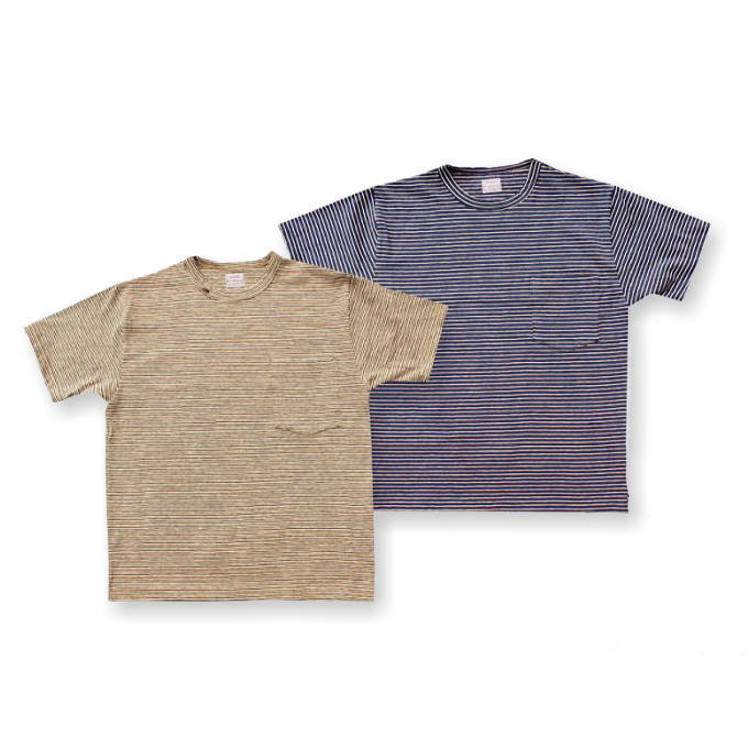 全国どこでも 送料無料 ！！ 春夏新作！！ 【 CUSHMAN 】ボーダーポケットTee　コットン100％ 【クッシュマン 】メンズ＆レディース 半袖Tシャツ アメカジ　26636