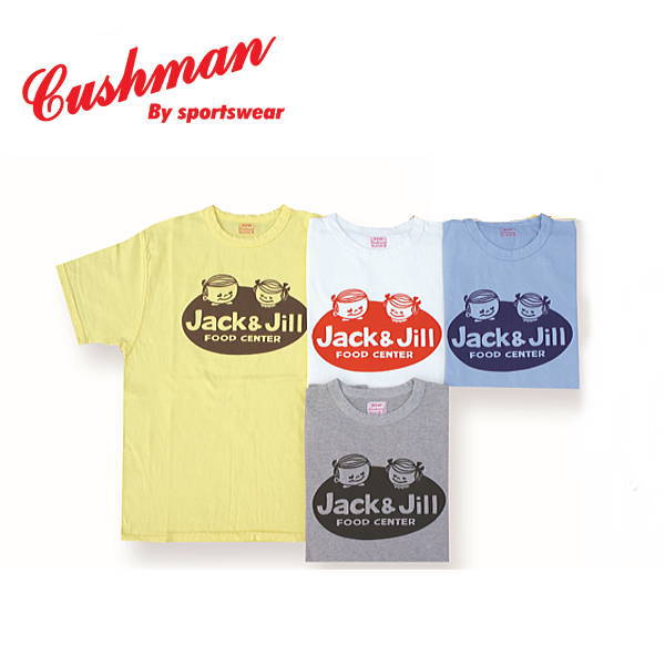 【CUSHMAN】再利用綿織物Tee(JACK\u0026JILL)【クッシュマン】メンズ＆レディース 半袖ティーシャツ 26683