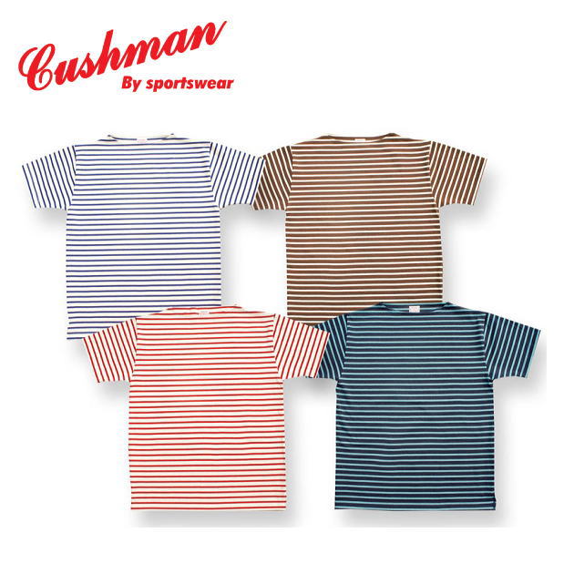 全国どこでも 送料無料 ！春夏新作！ 【CUSHMAN】ボートネックボーダーTee 【クッシュマン】 メンズ＆レディース 半袖Tシャツ コットン100％　26802 7,722円