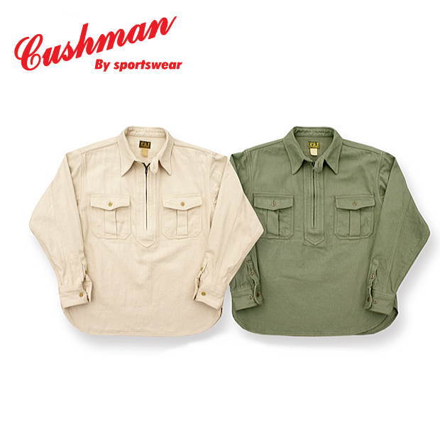 楽天市場】【CUSHMAN】ミックスシャンブレーハーフジップワークシャツ