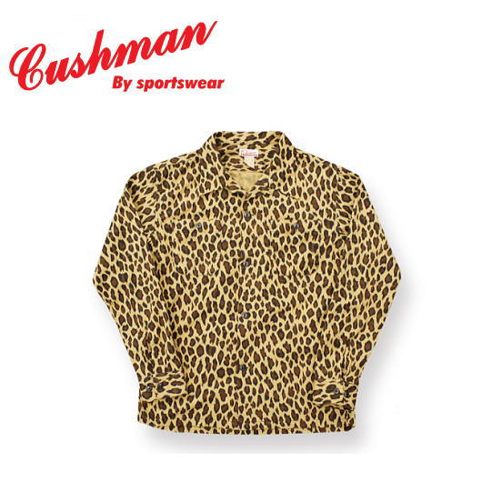 【CUSHMAN】レオパードプリントネルオープンシャツ【クッシュマン】メンズ＆レディース 長袖プルオーバー 綿織物100％ 25709