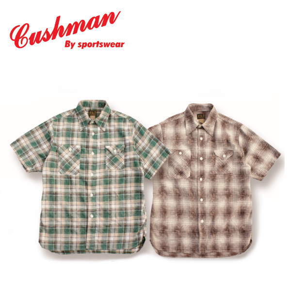 【CUSHMAN】チェックワークシャツ【クッシュマン】メンズ＆レディース 半袖シャツ　綿100％ 25472｜AGOGO