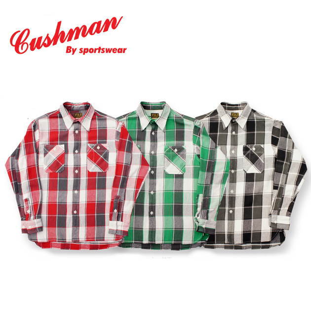 【CUSHMAN】ビンテージチェックワークシャツ【クッシュマン】メンズ&レディース 長袖シャツ コットン100% 25593|AGOGO