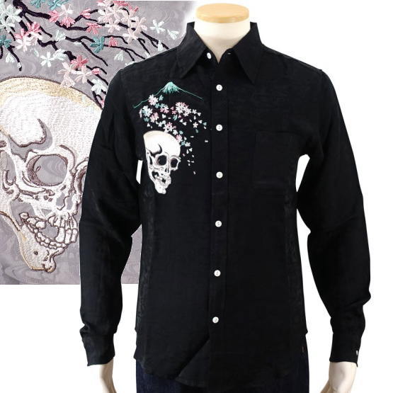 楽天市場】花旅楽団[ﾊﾅﾀﾋﾞｶﾞｸﾀﾞﾝ] 桜流水ジャガード 和柄長袖シャツ