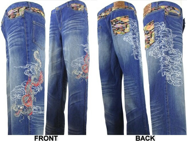 美品satori  和柄デニムジーンズ   龍　サイズ32 楽天市場】satori[さとり] 龍 刺繍 和柄ジーンズ/デニムパンツ