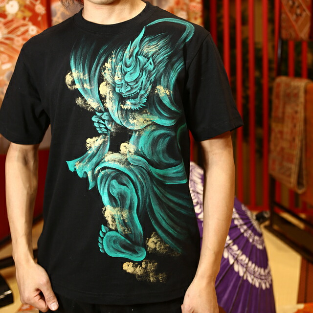 楽天市場】手描き半袖Tシャツ「風神雷神」(3)◇手描きの羽水【smtb-k