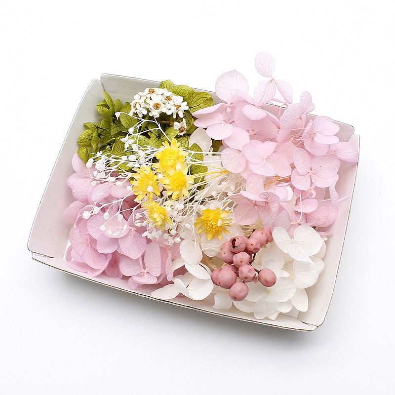 ハーバリウム花材 サクラカラー花材セット 海外限定 1ケース パーティを彩るご馳走や プリザーブドフラワー ドライフラワーミックス